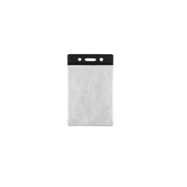 Bilde av 86x54 mm Card holder / carrying case soft plastic. Black top / clear (vertical / portrait). 60270301 (DE,SE,NO,FI,RO,PL)