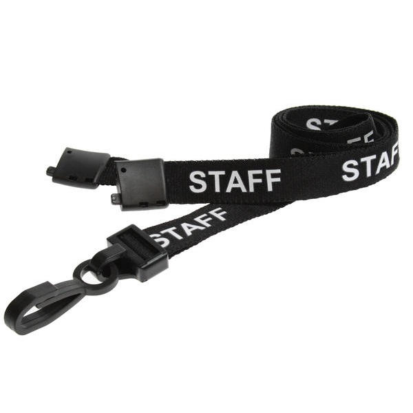 Bilde av Staff black lanyard / keyhanger 15 mm with plastic J clip. 60270589 (DE,SE,NO,FI,RO,PL)